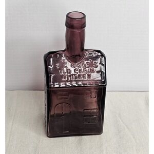 Vintage E.C. Booz's Old Cabin Whiskey Bottle Amethyst Purple Wheaton Glass N.J.